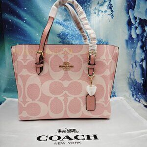 COACH Molly Tote Bag 25 Signature Canvas Hay